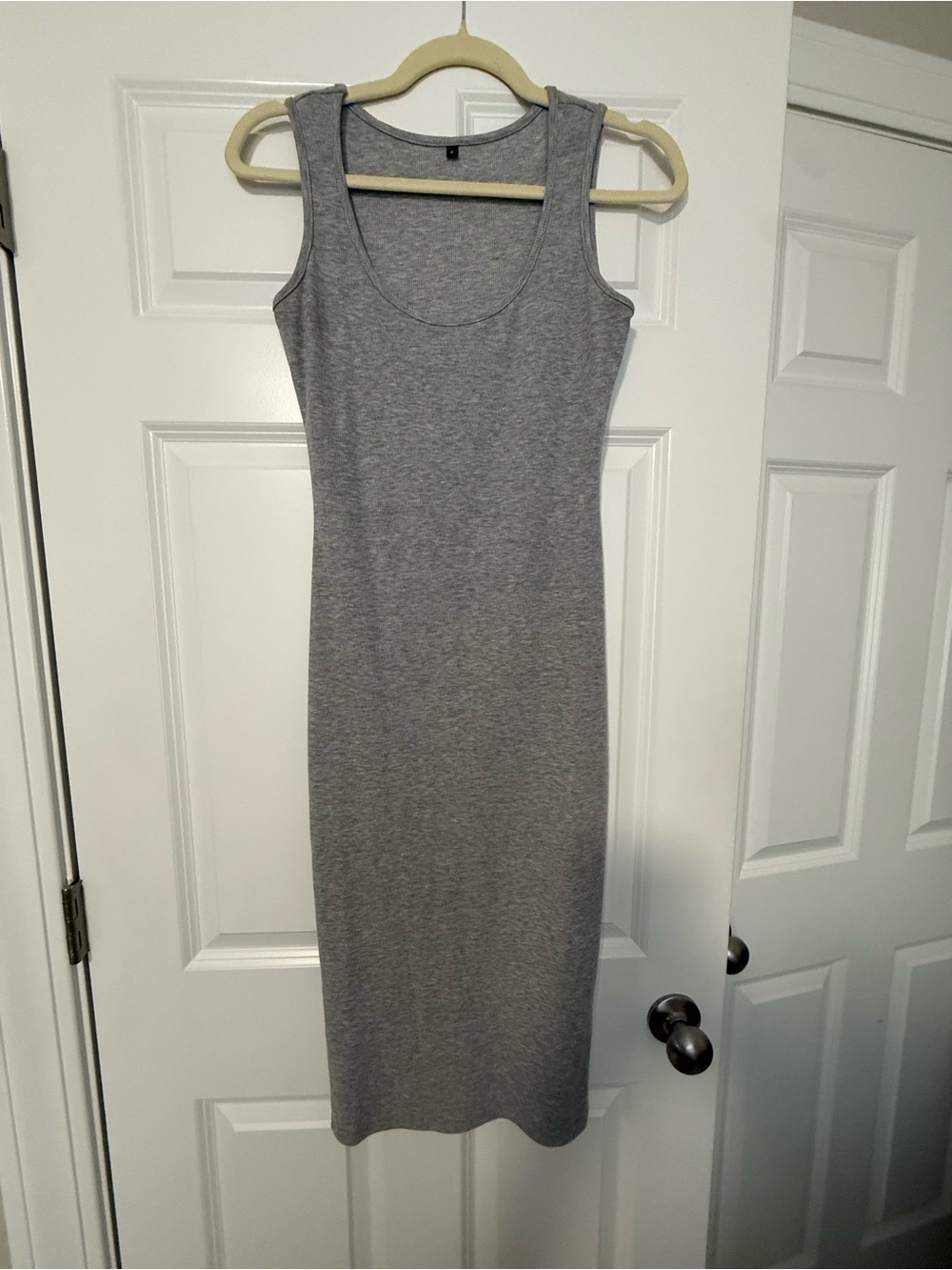 Sleeveless Grey Tank Midi Dress